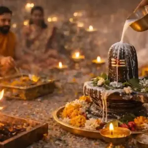 Maha Mrityunjaya Puja with Shivling abhishek and pandit performing rituals